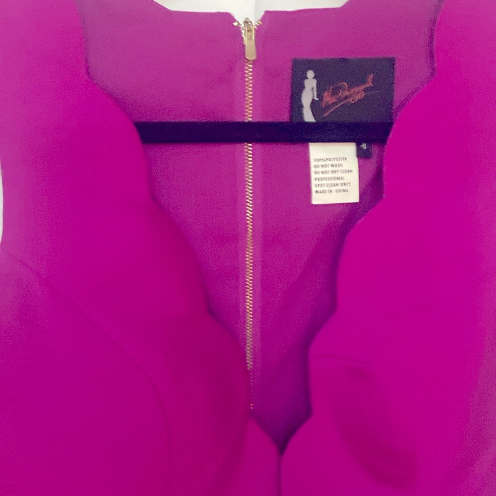Hot Pink v neck Dress by McDoggal never worn Can be